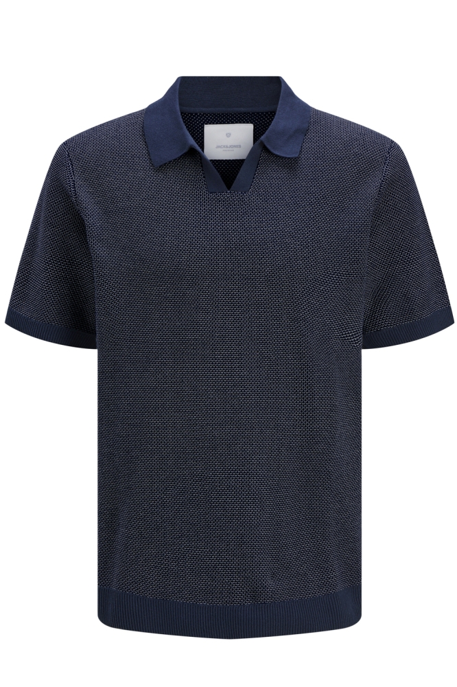 JPRCCEASTON KNIT SPLIT NECK SS SN 12273012 Night Sky